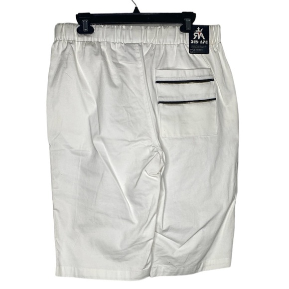 RED APE Zipper Design Shorts (Size:L, Color:White/Black/Silver/Gold) - Picture 2 of 5